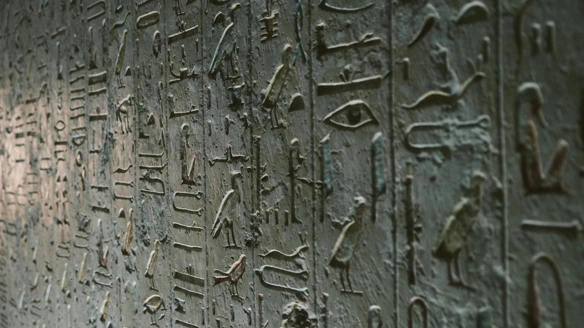 Luxor, Egypt - Detailed close-up of ancient egyptian hieroglyphics on a stone wall in luxor, egypt.